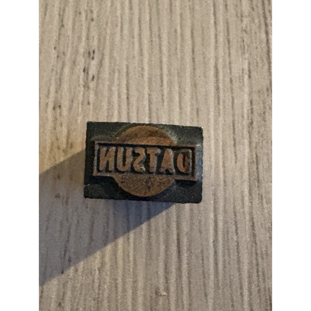 Vintage Datsun Motors Printing Plate Block Letterpress Ink Stamp